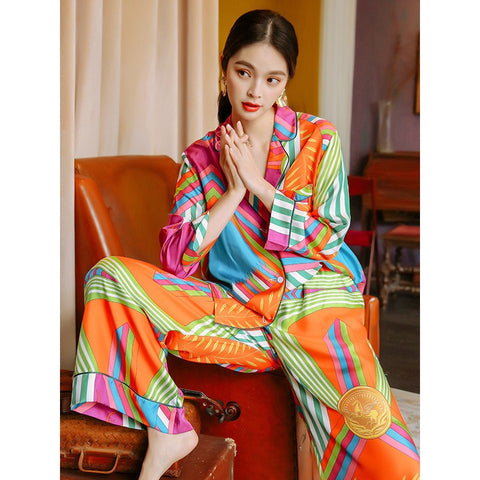New Luxury Long Sleeve Oversize Turn Down Collar Shirt With Pant CODE: KAR2399