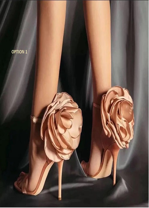 New Big Flower Evening Nightclub High Heels Sandals SIZE: 35 CODE: READY1498