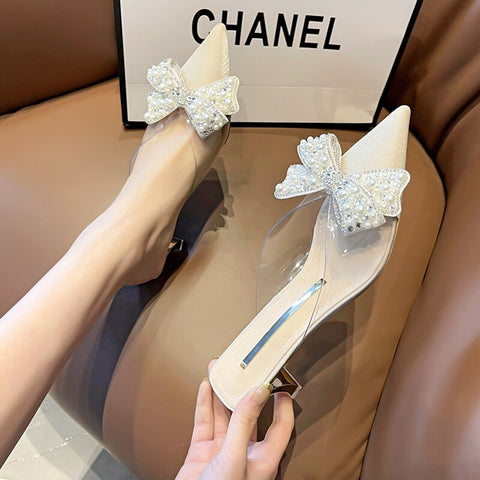 New Elegant Butterfly Sexy Pointed Toe Transparent High Heel CODE: KAR1950