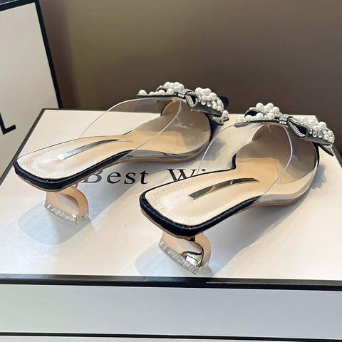 New Elegant Butterfly Sexy Pointed Toe Transparent High Heel CODE: KAR1950