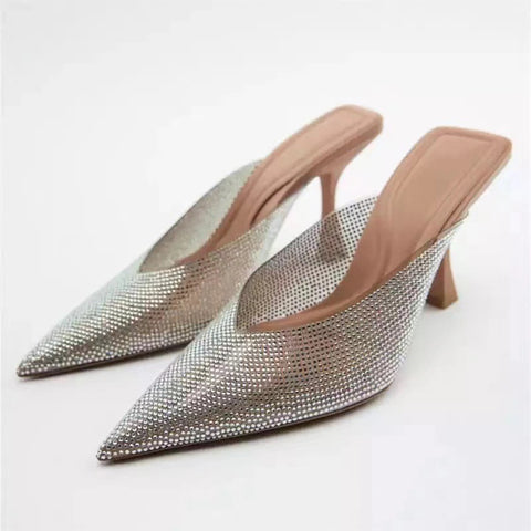 Summer Transparent Rhinestone Slingback High-heel CODE: KAR1980