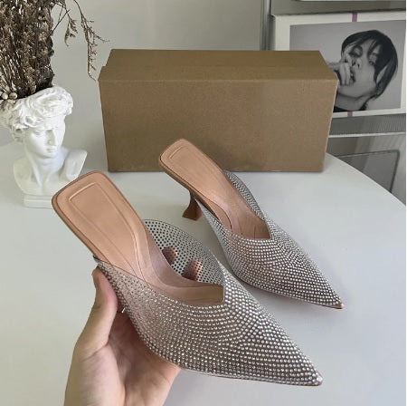 Summer Transparent Rhinestone Slingback High-heel CODE: KAR1980