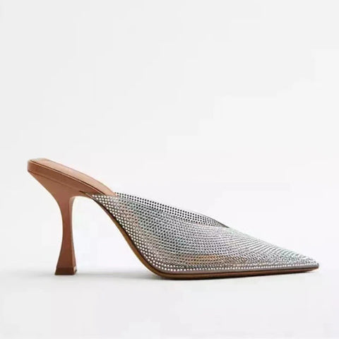 Summer Transparent Rhinestone Slingback High-heel CODE: KAR1980