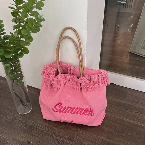 Summer Embroidery Large Capacity Shoulder Bag CODE: KAR1981