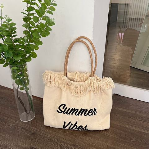 Summer Embroidery Large Capacity Shoulder Bag CODE: KAR1981