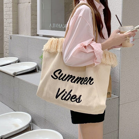 Summer Embroidery Large Capacity Shoulder Bag CODE: KAR1981