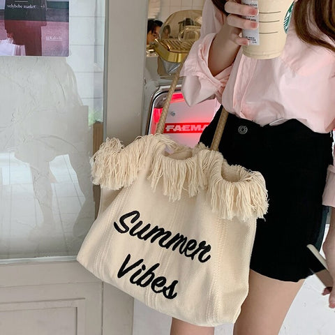 Summer Embroidery Large Capacity Shoulder Bag CODE: KAR1981