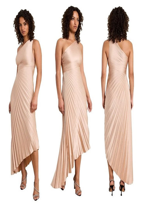 Sexy Summer One Shoulder Vest Long Maxi Pleated A Line Dress CODE: KAR2014