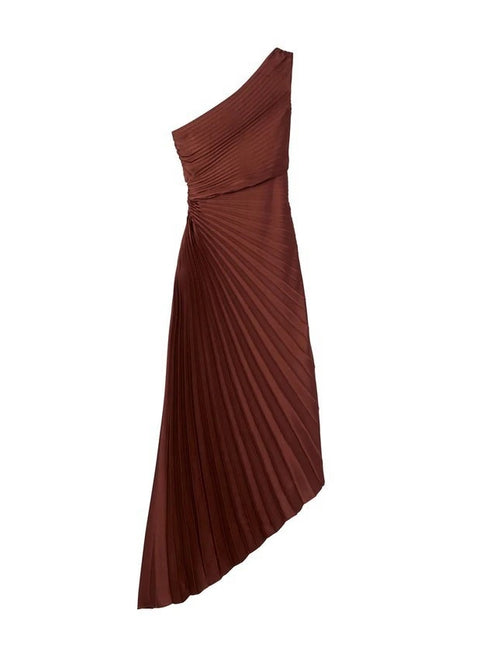 Sexy Summer One Shoulder Vest Long Maxi Pleated A Line Dress CODE: KAR2014