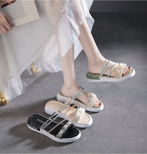 Summer Rhinestone Fashion Casual Slippers CODE: KAR2021