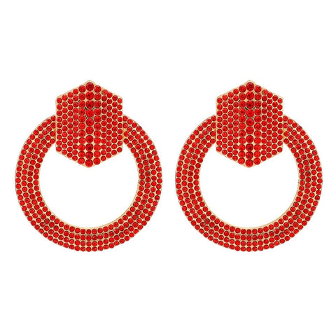 New Trend Round Metal Crystal Unique Dangle Earrings CODE: KAR2028