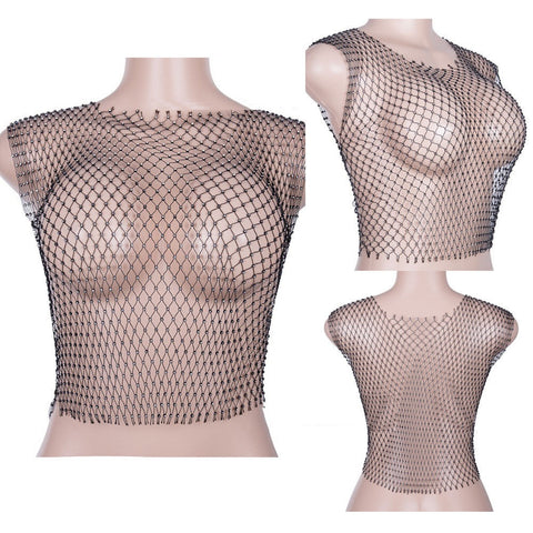 Summer Fashion Sexy Sequins Mesh Cover-Ups Lace Crochet Top CODE: KAR2048