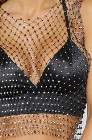 Summer Fashion Sexy Sequins Mesh Cover-Ups Lace Crochet Top CODE: KAR2048
