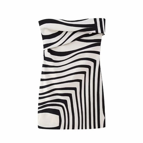 Sexy Backless Summer Print Linen Off Shoulder Mini Dress CODE: KAR2051