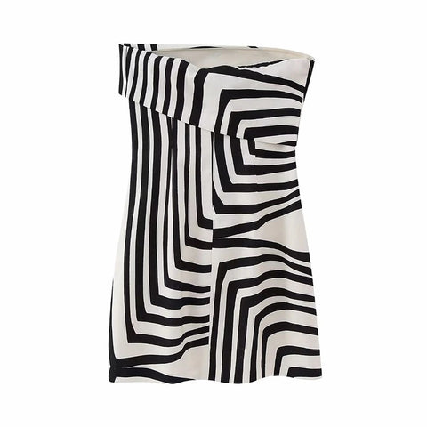 Sexy Backless Summer Print Linen Off Shoulder Mini Dress CODE: KAR2051