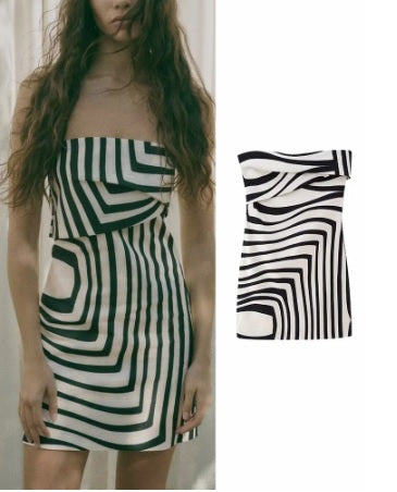 Sexy Backless Summer Print Linen Off Shoulder Mini Dress CODE: KAR2051