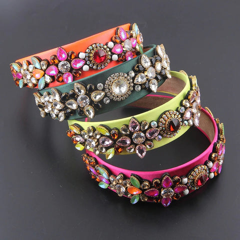 New Fashion Personality Baroque Colorful Rhinestone Headband CODE: KAR2054