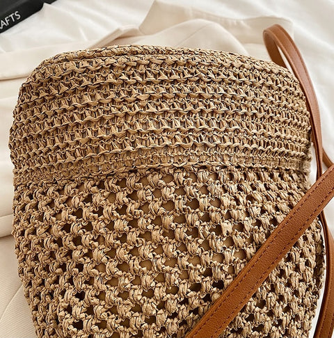 Summer Casual Woven Straw Bucket Bag CODE: KAR2071