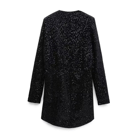 Sequins Fashion Elegant Long Sleeve Mini Dress CODE: KAR2082