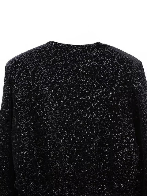 Sequins Fashion Elegant Long Sleeve Mini Dress CODE: KAR2082
