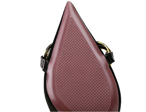 Fashion Big Metal Buckle Shallow Pumps Thin Heels SIZE: 35 CODE: READY1480