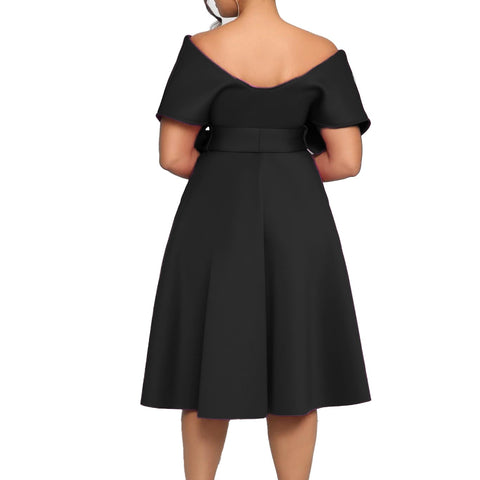 Summer Elegant Short Sleeve V-neck Dress CODE: KAR2124