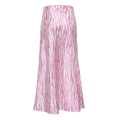 Summer Elegant Midi Satin Printed High Waist Bodycon Pencil Slim Skirt CODE: KAR2131