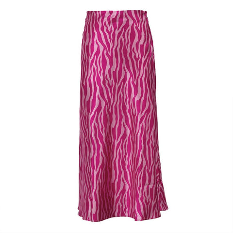 Summer Elegant Midi Satin Printed High Waist Bodycon Pencil Slim Skirt CODE: KAR2131