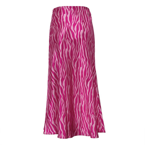 Summer Elegant Midi Satin Printed High Waist Bodycon Pencil Slim Skirt CODE: KAR2131