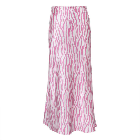 Summer Elegant Midi Satin Printed High Waist Bodycon Pencil Slim Skirt CODE: KAR2131