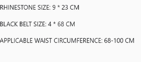 Luxury Design Fashion Rhinestone Girdle Shiny Black Elastic Stretch Waist Belt CODE: KAR2174