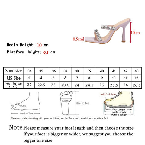 New Fashion Crystal Diamond Design Square Toe High heel Sandals CODE: KAR2192
