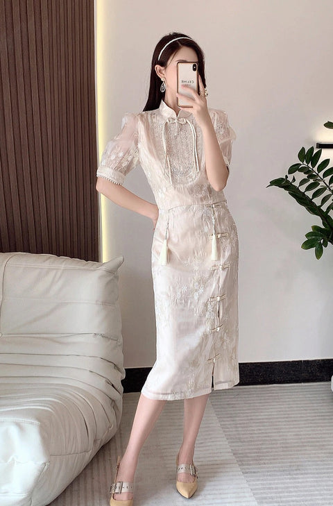 Summer New Elegant Korean Sequin Pendant Top + High Waist Skirt Casual 2-Piece Set CODE: KAR2228