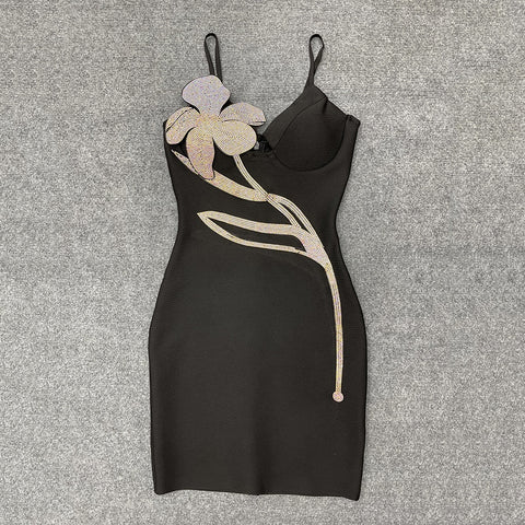 New Spaghetti Strap Bandage Sexy Diamond Bodycon Mini Dress CODE: KAR2257