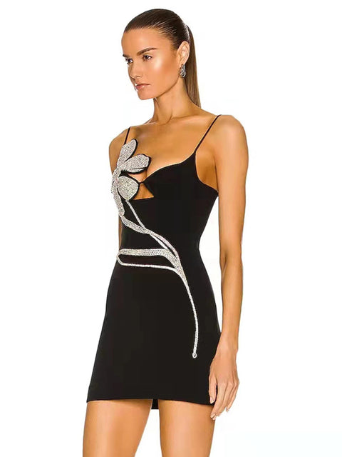 New Spaghetti Strap Bandage Sexy Diamond Bodycon Mini Dress CODE: KAR2257
