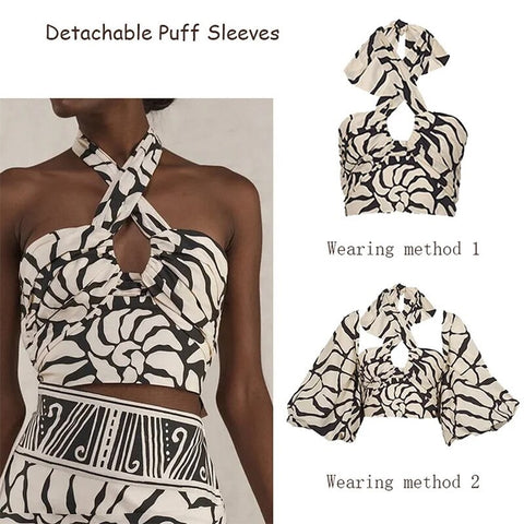 New Cover-up Crop Tank Top And Skirt 2 Piece Set Swimsuit CODE: KAR2260