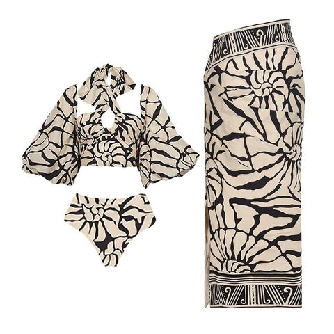New Cover-up Crop Tank Top And Skirt 2 Piece Set Swimsuit CODE: KAR2260