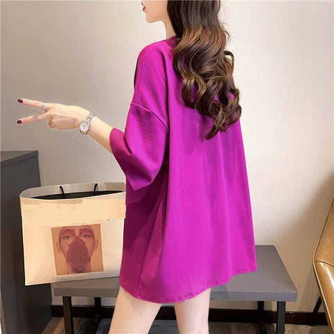 Summer Beaded Fashion Mesh Rose Flowers Bear Tees Loose Short Sleeve T Shirt CODE: KAR2272