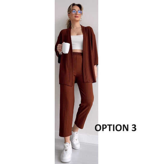 Summer Fashion Wrist Sleeve Top And Pant 2 Piece Set CODE: KAR2289