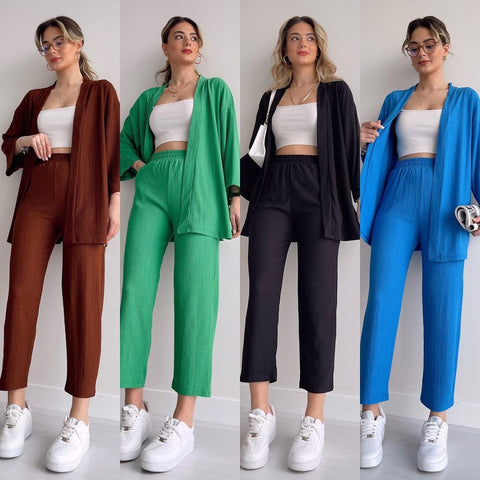 Summer Fashion Wrist Sleeve Top And Pant 2 Piece Set CODE: KAR2289
