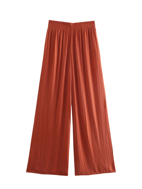 New Sexy Strapless Diamond Beading Backless Crop Top + Wide leg Hight-waist loose trouser 2 Piece Set CODE: KAR2302