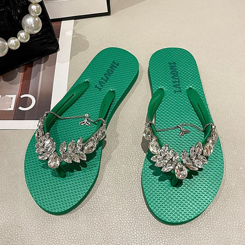 Summer Fashion Rhinestone Casual Flat CODE: KAR2339