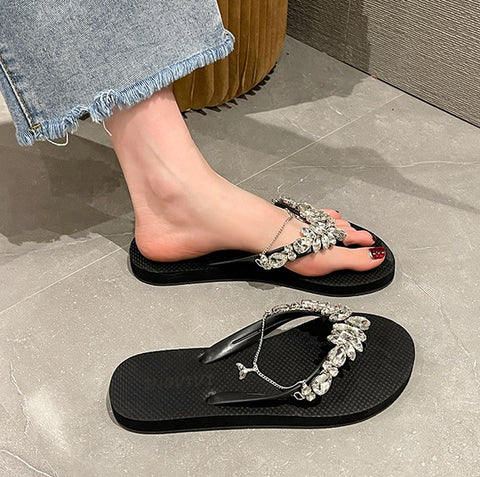 Summer Fashion Rhinestone Casual Flat CODE: KAR2339