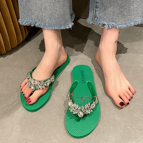 Summer Fashion Rhinestone Casual Flat CODE: KAR2339