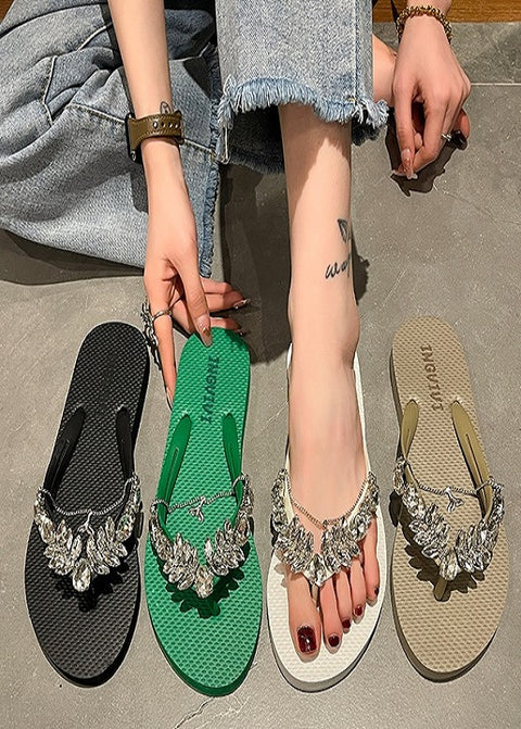 Summer Fashion Rhinestone Casual Flat CODE: KAR2339
