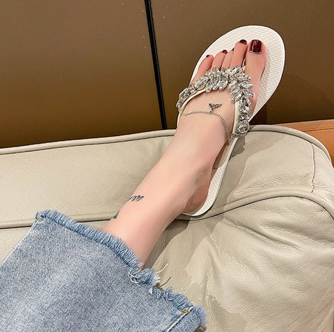 Summer Fashion Rhinestone Casual Flat CODE: KAR2339