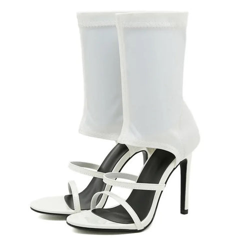 Summer Fashion Design Open Toe Slip-On Sexy Cut-Out Thin High Heel Ankle Boot CODE: KAR2358
