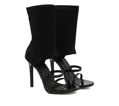 Summer Fashion Design Open Toe Slip-On Sexy Cut-Out Thin High Heel Ankle Boot CODE: KAR2358