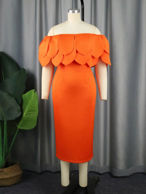 Summer New Off Shoulder Sheath Sexy Ruffles Dress CODE: KAR2363