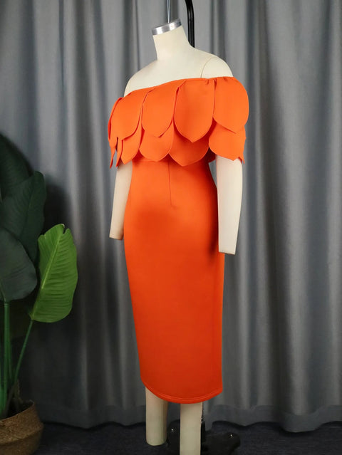 Summer New Off Shoulder Sheath Sexy Ruffles Dress CODE: KAR2363